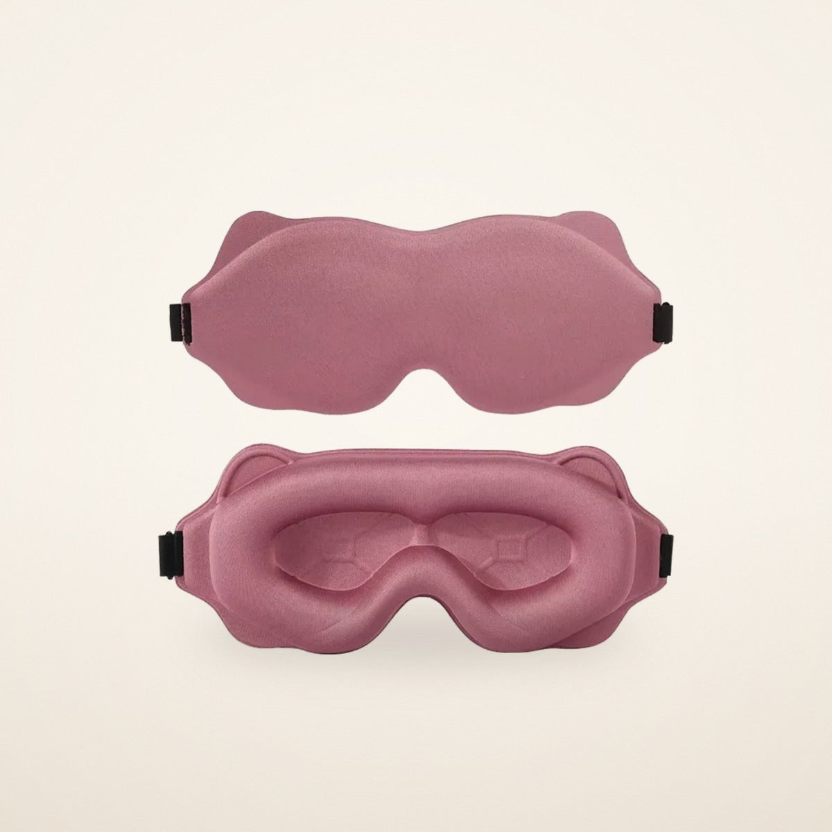 Masque de nuit 3D arrondi, vieux rose