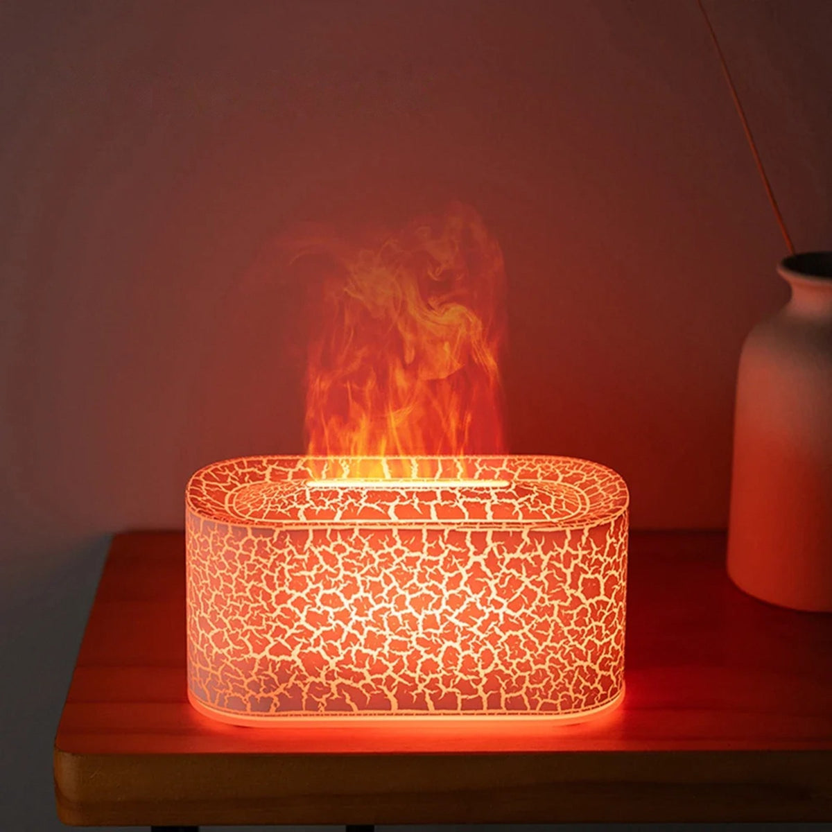 Diffuseur effet flamme blanc craquelé