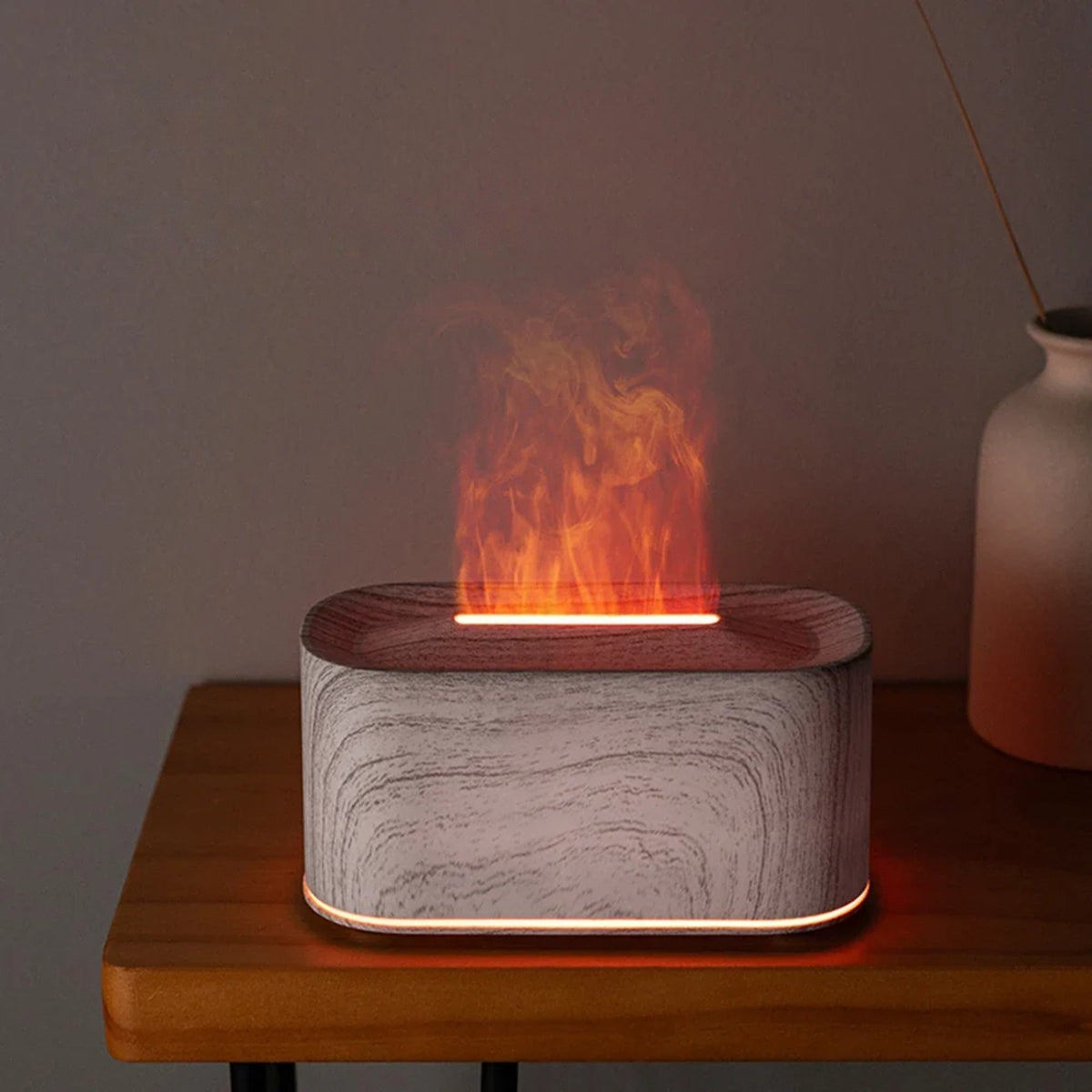 Diffuseur effet flamme bois blanc